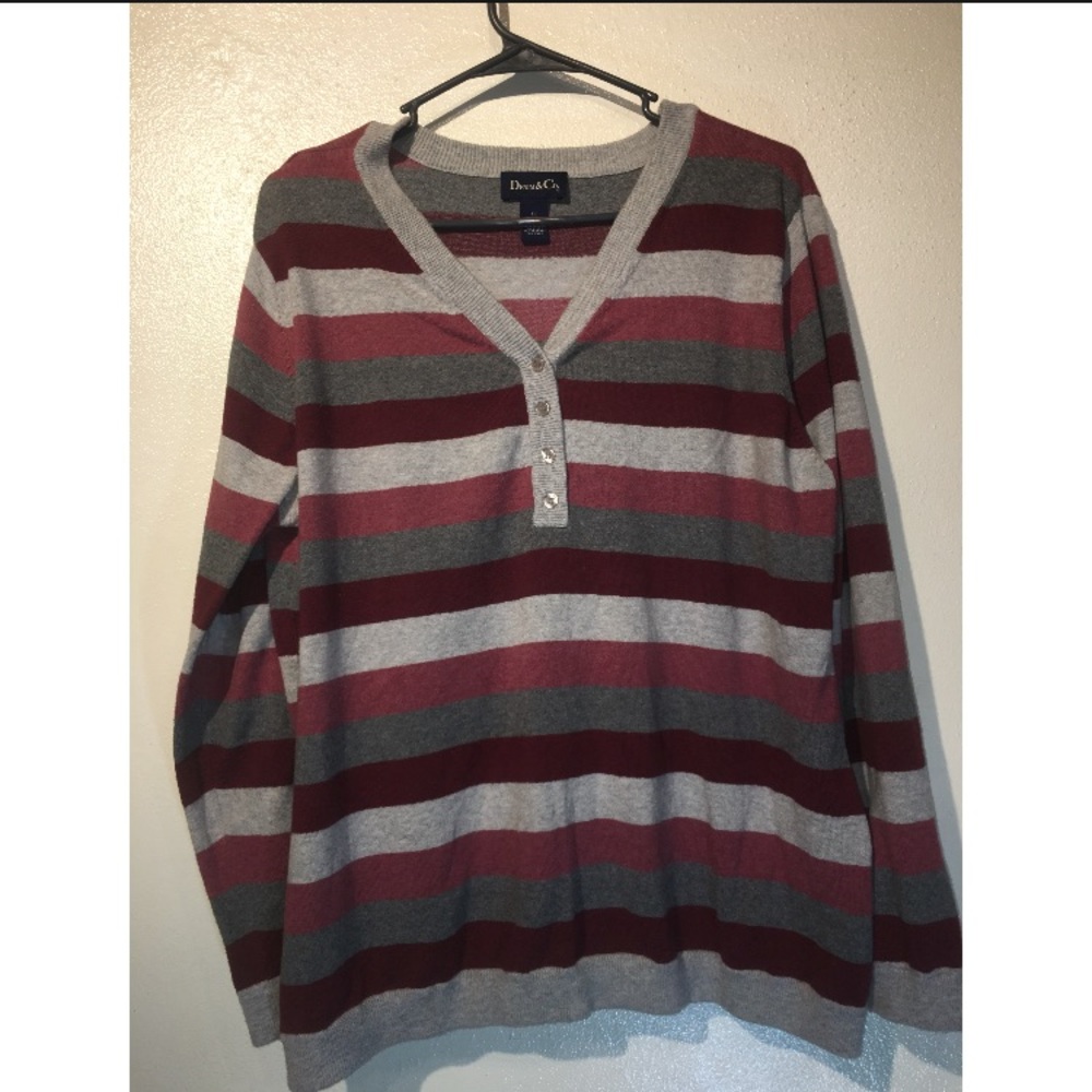 Denim & Co Striped Sweater